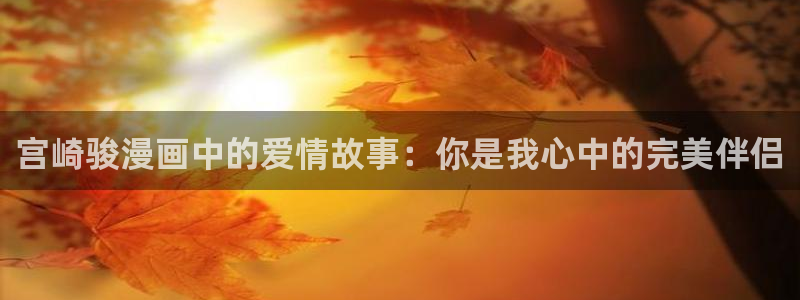 韩漫画屋：宫崎骏漫画中的爱情故事：你是我心中的完美伴侣
